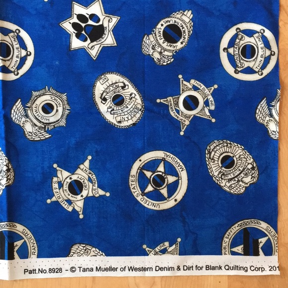 Back The Blue đź’™ Police / Law Enforcement Quilting Fabric - Picture 3 of 9